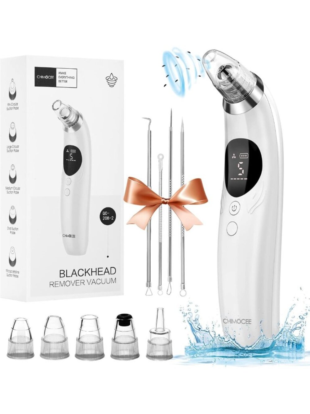 Upgraded Blackhead Remover Vacuum - Electric Pore Cleaner with 5 Suction Levels